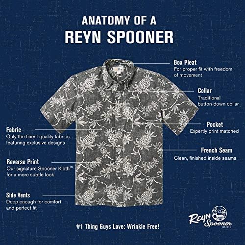 Мъжка Лятна Айде Хавайска риза Aloha от Reyn Spooner в стил Алоха копчета Отпред