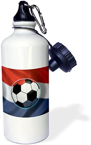 3dRose Концепция футболна топка на Холандия, който да се вее флаг на холандската страната, Спортна бутилка за