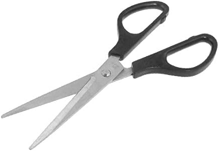 Ножици X-DREE дължина 6,9 инча с черна пластмасова дръжка и острие от неръждаема стомана (Tijeras de acero,
