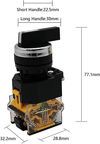 MURVE 22 мм Дръжка Избор на Ротационен Превключвател С Моментално фиксиране 2NO 1NO1NC 2 и 3-Позиционен превключвател