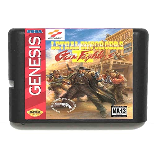 Lksya Lethal Enforcers Gun Fighters за 16-битова игра на карти Sega MD за Mega Drive за игралната конзола Genesis PAL, USA JAP (обвивка US EU)