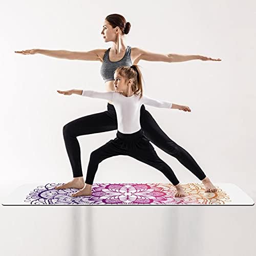SDLKFRELI, Много дебело килимче за йога 6 мм, с Геометричен бохемски принтом, Екологично Чисти Постелки за упражнения от ТПЭ, Подложка за Пилатес с Йога тренировки, основ