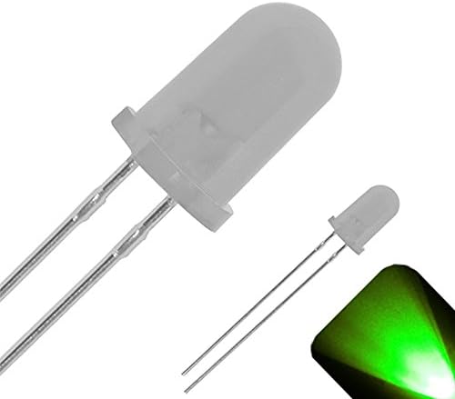 Кръгла капачка с матирано 5 мм led-Лупа - Чистият зелен светодиод - Ултра ярък (опаковка от 5 броя)