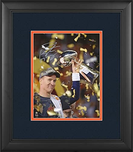 Пейтън Манинг Denver Broncos В Рамка С Автограф 8 x 10 Снимка от Честването на 50 шампионската Суперкупата на 8 x 10 - Снимки NFL с автограф