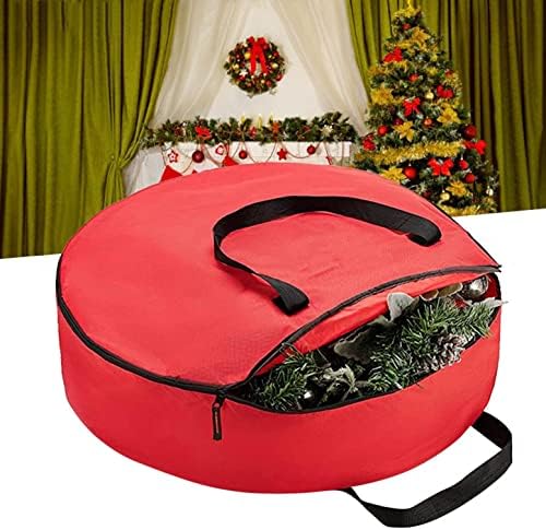 Cokino Extra Large Wreath Storage - Изкуствена чанта за съхранение на коледни Венци, Твърди дръжки, Двоен цип,