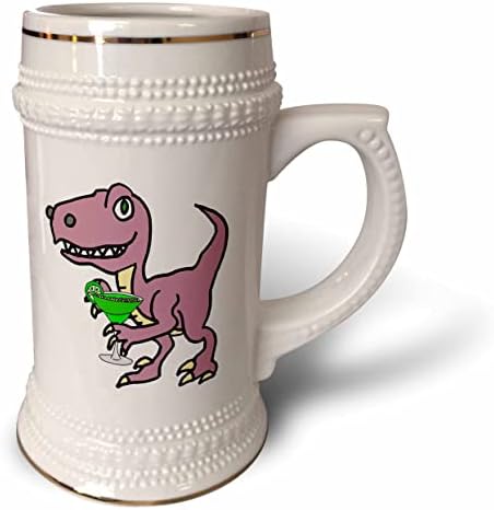 3D-Чаша за пиене Magarita с забавен хубаво лилаво динозавром-велоцираптором - 22 грама (stn-362127-1)