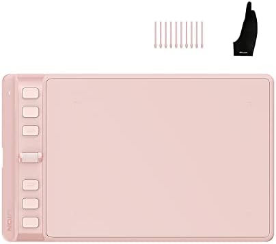 2023 Малък таблет за рисуване HUION Inspiroy 2 (розов) и Ръкавица художник-скелет HUION GL01
