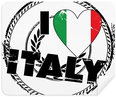 Аз Обичам Италия Дума Флаг Любов Сърцето Модел Кърпа За Почистване на Екрана за Пречистване на 2 елемента Замшевой Тъкан