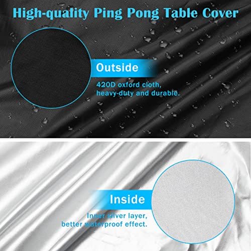Вътрешно Покритие за масата за пинг-понг, Водонепроницаемое, от плат Оксфорд Luxiv 420D, Черно Покритие на маса