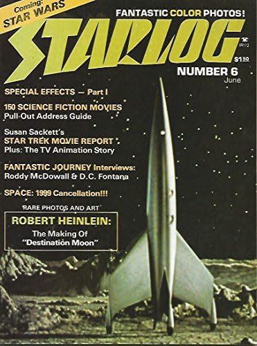 БЕЗПЛАТЕН ПЛАКАТ включва списание Starlog № 6 Робърт Хайнлайн, стар трек, Космос: 1999, а също и рядък плакат