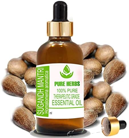Етерично масло Pure Herbs Sugandh Mantri (Homalomena aromatica) Чист и Натурален Терапевтичен клас с Капкомер