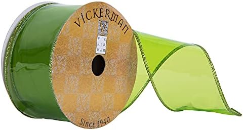 Викерман 2,5 х 10 Ярда Лаймово-Зелена Прозрачна Коледна лента от PVC
