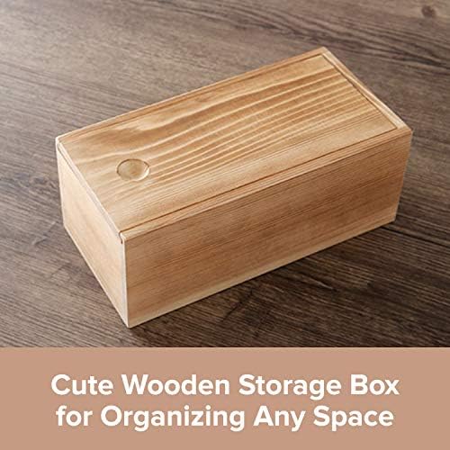 Дървена ковчег от естествен тъмен бор (2 опаковки) - Кутия за съхранение с размери 7,87 x 3,94x 3,15 с плъзгащ