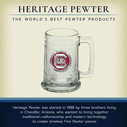 Пютър чаша Heritage от Южна Каролина Gamecocks Stein Glass | 15 Унции В немски стил За бира | Метална Оловен