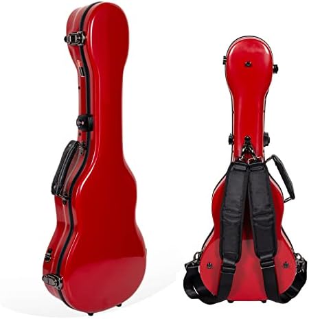 Калъф от фибростъкло Crossrock за ukulele Baritone с Подвижни плечевыми презрамки и закопчаване TSA, Червен