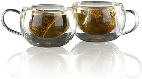 Термостеклянные чаша Homiu с двойни стени Са идеални за приготвяне на чай и Кафе Боросиликатные чаши, Опаковки