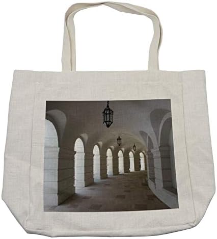 Средновековна Пазарска чанта Ambesonne, Сградата на Средновековието, Арки в Коридорите, Класически Архитектурен
