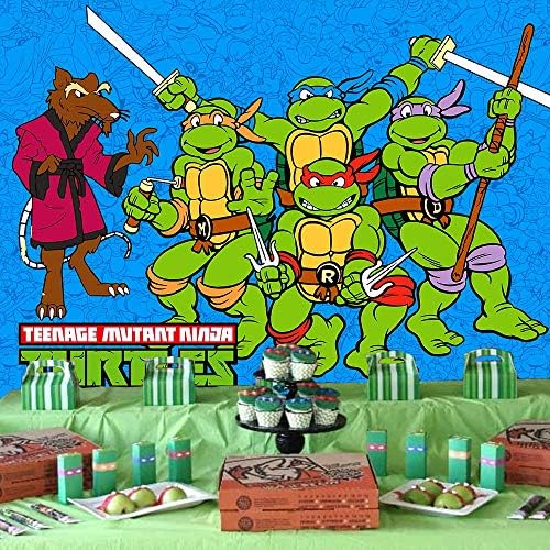 Teenage Mutant Ninja Turtle Фон Вечерни Аксесоари Плакат за Детски Рожден Ден Тениски Рафаел Тематичен Банер