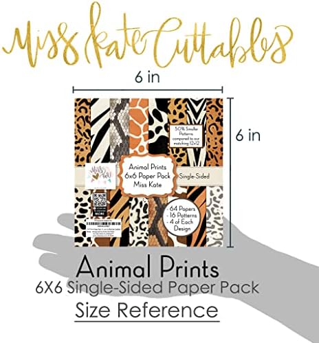 Хартиена опаковка с шарени 6x6 - Щампи на животни - за албум за изрезки от зоологическата градина Висококачествена