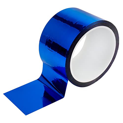 Метална Лента Exasinine Огледална Лента, тиксо, Декоративни Ленти САМ, 2.4 Инча x 55 Ярда (Светло синьо)
