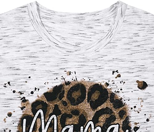 Риза за Мама, Женска Тениска с Леопардовым Принтом, Блузи, Тениски, Ежедневни Тениски с Къс Ръкав, Подаръци