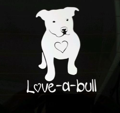 I Love My Питбул Куче iPad Vinyl стикер на прозореца на колата Love-a-Pit bull Bull, vinyl стикер за прозорци,