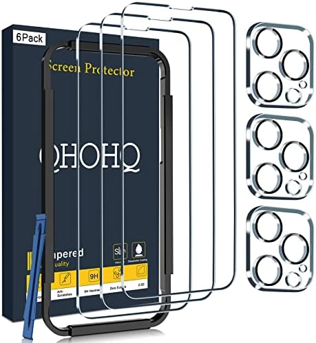 QHOHQ 3 опаковки протектори за iPhone 14 Pro Max 6,7 инча с 3 и с малко пари протектори за обектива на камерата