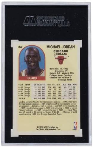 Баскетболно карта на Майкъл Джордан 1989-90 NBA 200 Chicago Bulls Hoops SGC MT 9 - Баскетболни карта, без подпис