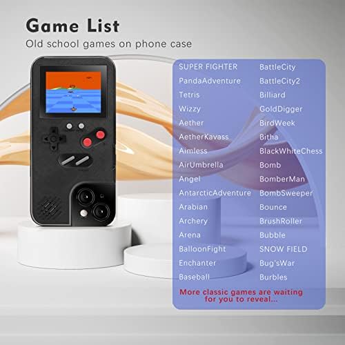Калъф Chu9 Gameboy за iPhone 6 / 6S/7/8/ SE 2020, калъф за телефон за игрална конзола със 168 вградени игри,
