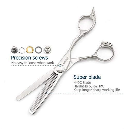 Ножица за Подстригване на коса 5,5 ИНЧА и Ножица за Изтъняване на коса 6 ИНЧА Фризьорски Ножици За Подстригване на Коса и Професионални Ножици Kinsaro
