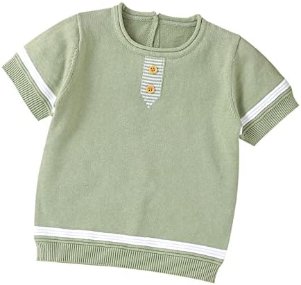 Тениска за Момичета на 18 Месеца, Новороденото Бебе, Пуловер с къс Ръкав за момчета и Момичета, Пуловер Памук