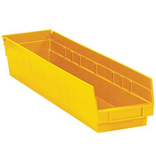 Горната опаковка: Пластмасови Кутии за боклук, 23 5/8 x 4 1/8x 4, жълти (опаковка от 16 броя)