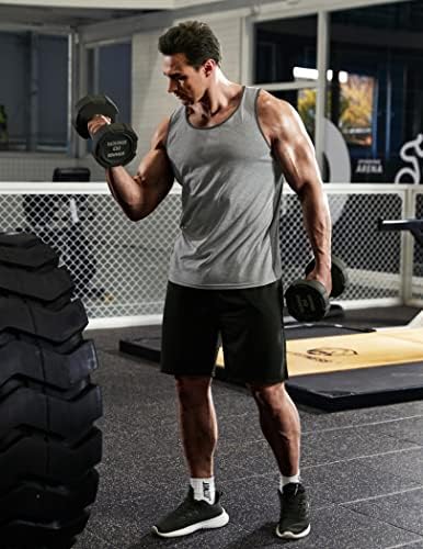COOFANDY Мъжки Спортни Потници, 3 опаковки, Бързосъхнеща Тениска За Тренировка на мускулите в Залата, Спортна