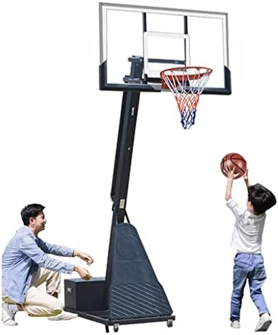 Баскетболното пръстен с колела за улични, домашни и училищни баскетболни системи и порта, регулируема на 8-10