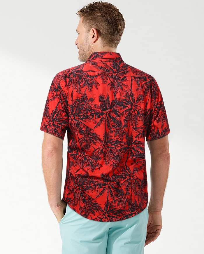 Мъжки Хавайски Ризи с Къс Ръкав, Ежедневни Тропическа Риза с Копчета С Цветен Модел, Лятна Почивка, Плажна Риза Aloha Hawaii