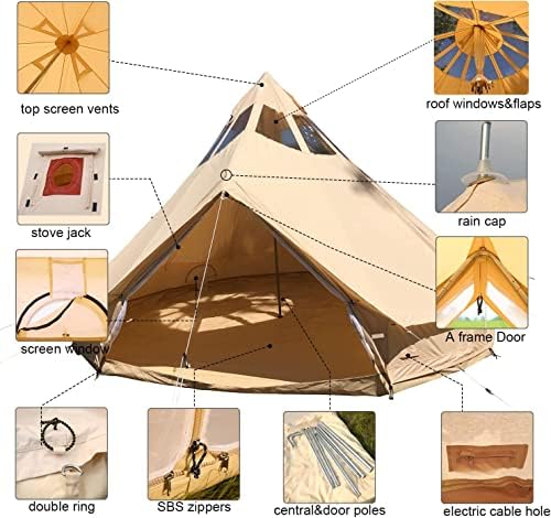 Однотонная Палатка Star Gazer Bell дължина 5 М, 4 Сезон, Водоустойчив Памучен Парусиновая Палатка-Юрта, за Глампинга,