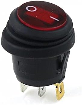 LYVI 1БР KCD1 Кръгла водоустойчив Вкл-Изкл 3Pin лампата през Цялата кулисный премина 10 (6) 250VAC 125 В Плоска лента лампа LED (Цвят: червен, размер: 12)