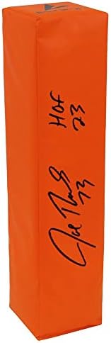 Джо Томас подписа договор с BSN Orange Football endzone тя Pylon w/HOF'23 - Футболни топки с автографи