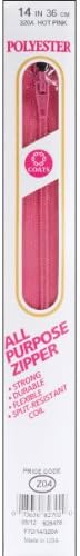 Палто: Конци и ципове, Универсален пластмасов цип, 7 инча, ярко розово