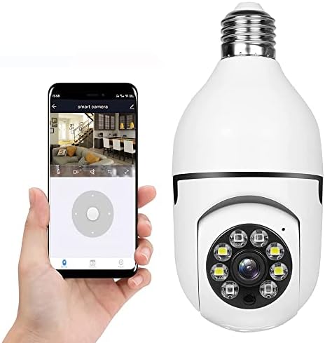 1 Опаковка Безжична Камера за сигурност с бяла светлина и адаптер за разширяване на гнездото крушки, 5,8 Ghz
