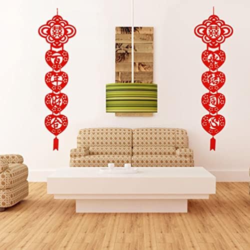 SEWACC 2 бр Китайски Куплеты От Нетъкан текстил Сватбена Украса Знак на Верандата Червен Китайски Йероглиф Куплет