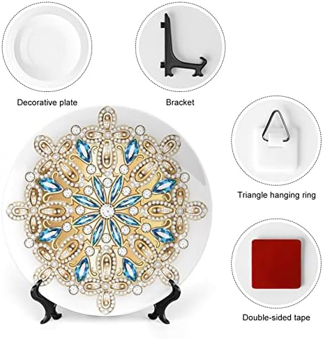 Декоративна чиния XISUNYA 10 Инча, Златна Чиния за съдовете под формата на Мандала, Брошка във формата на Мандала