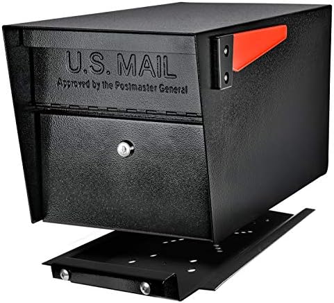 Mail Boss 7500 Имейл мениджър Pro с опазването на пътя, Черно пощенска кутия с ключ и номера на къщи, Монтажна