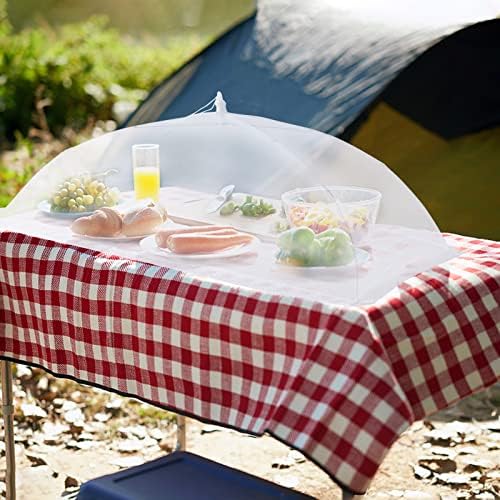 ZMCINER 7 опаковки на хранителни палатки Седалка за хранене на открито, Мрежест екран Включва 1 много Голям (40 X 24) и 6 стандартни (17 X 17) сгъване и многократно етажа на седа