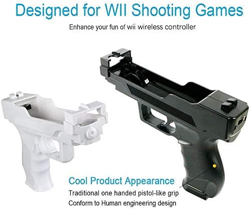 VTone 2 Бр. Пистолет Wii Motion Plus за спортни видеоигри с дистанционно управление на Wii (черно-бяло) (обновена)