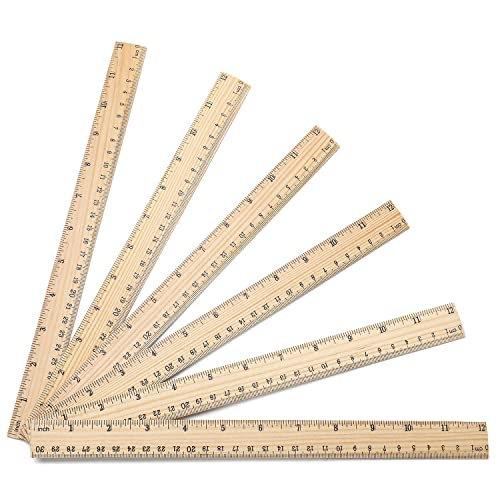 10 x дървена линия 12-инчови линия на измерване на гама от масивно дърво офис на линия 2 на скалата