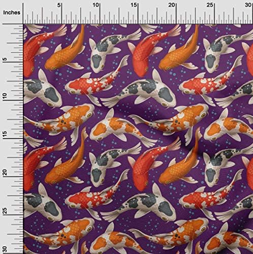 Рокля oneOone от памучен плат лилав цвят с мехурчета и рибки Кои, материал за океански рокли, кърпа с принтом, двор ширина 40 см
