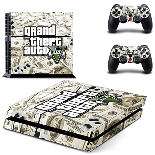 Играта Grand GTA Кражба и стикер на кожата BAuto PS4 или PS5 за конзолата PlayStation 4 или 5 и 2 контролери