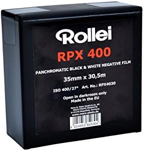 Високоскоростен черно-бял филм Rollei RPX 400 ISO, 35 mm x 100 фута. Ролка