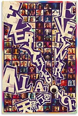 Всичко навсякъде и веднага Ретро Постер на филма Плакат Платно на 90-те години, с монтиран на стената Артистичен Номер Естетически Плакати 12x18 инча (30x45 см)